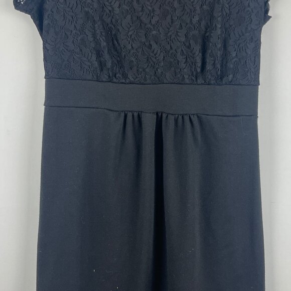 Thyme Maternity Dress Size S Black Short Sleeve Stretch 95% Nylon 5% Spandex - Picture 3 of 8